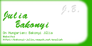 julia bakonyi business card